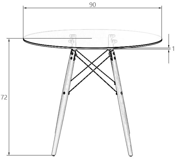 Стол-TD-109-стекло-размеры